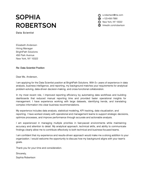 Ats Friendly Cover Letter Template