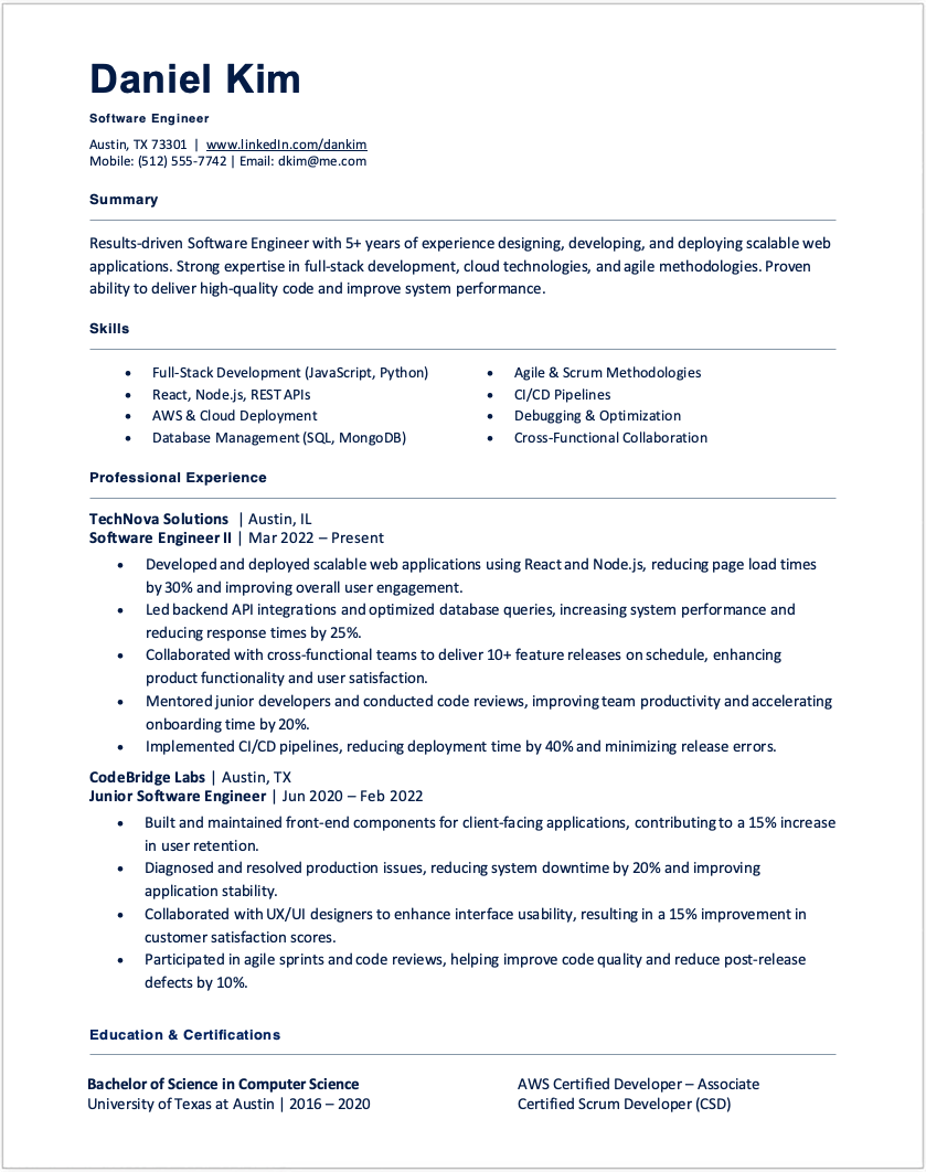 Chronological Resume Format: Guide & Examples 2026 | Resumeway