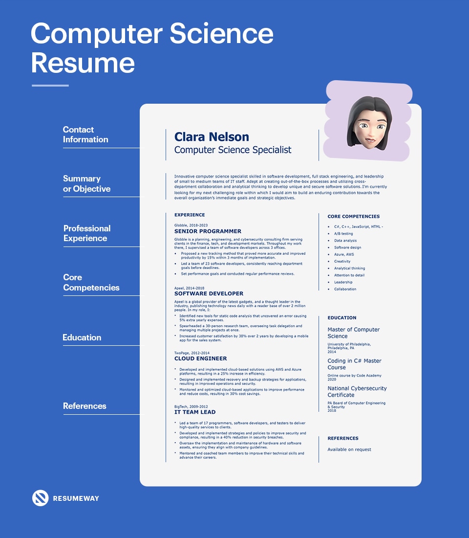 How to Write a Computer Science Resume, Structure of Computer Science Resume