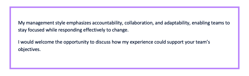 Example: Cover Letter Project Manager - Step 5: Close with a call to action