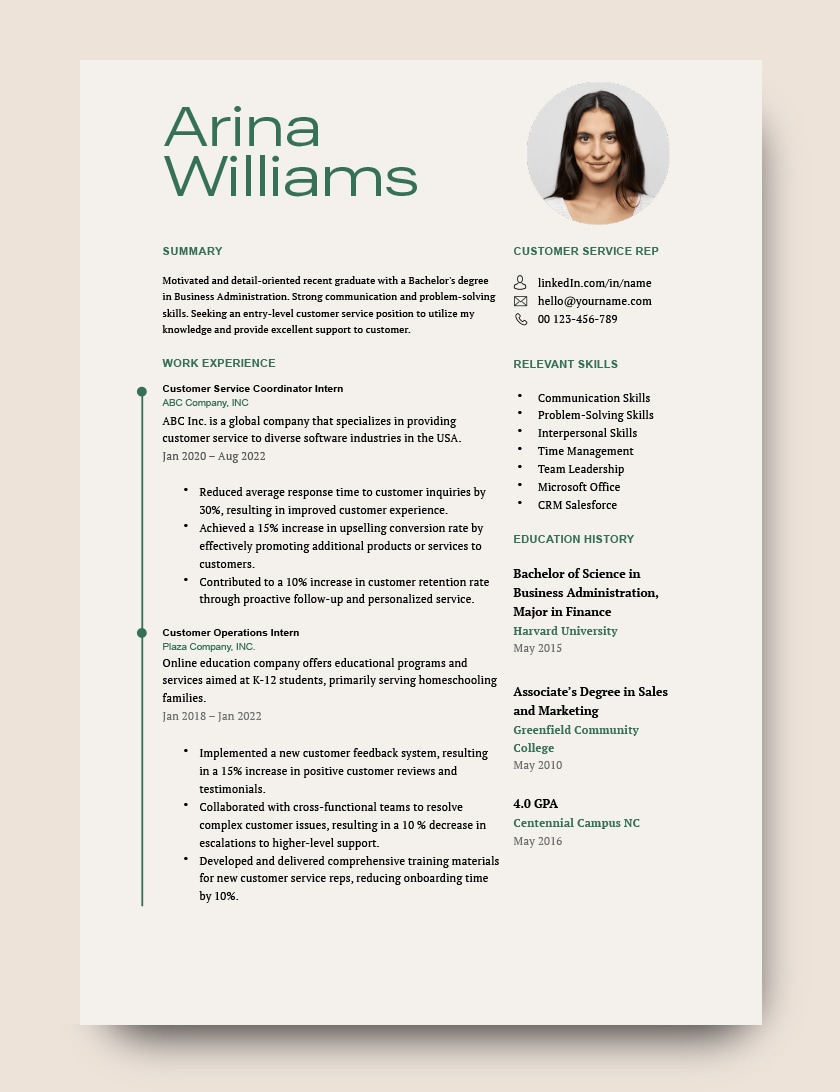 Entry Level Resume Template 150100 MS Word, Pages Preview