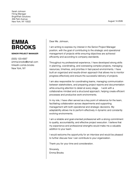 Modern Cover Letter Template