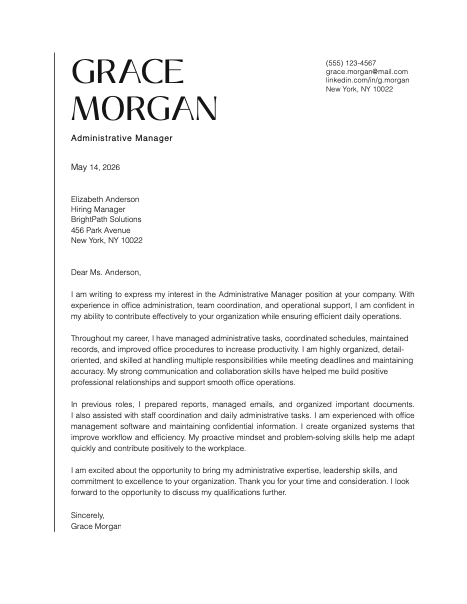 Professional Cover Letter Template Ats