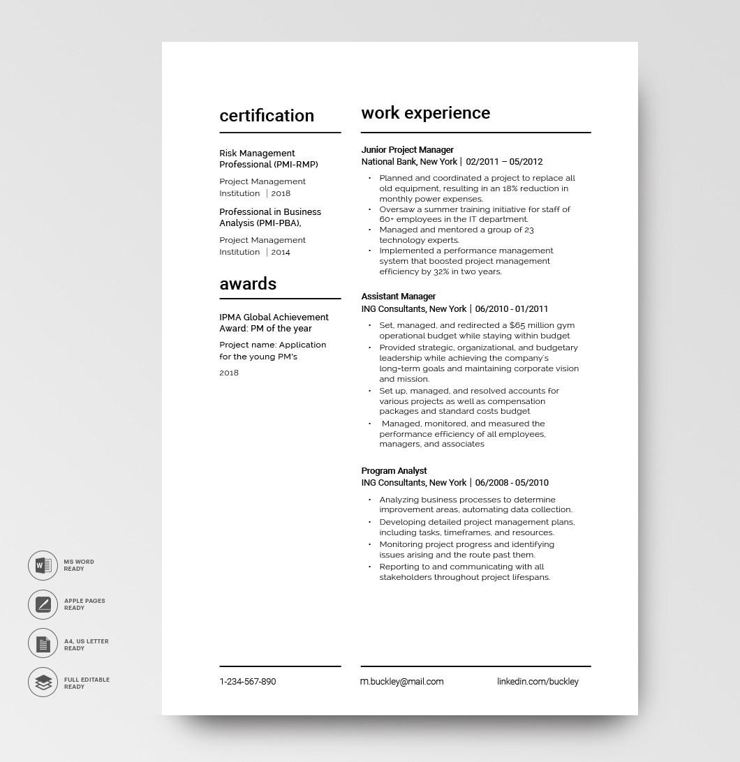 Senior Project Manager Resume 2 Page 150010