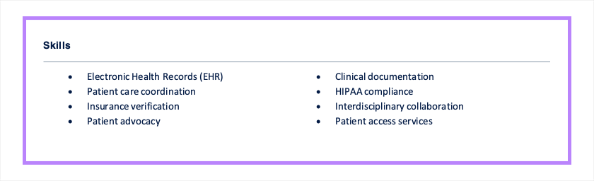 Skills Example Registered Nurse
