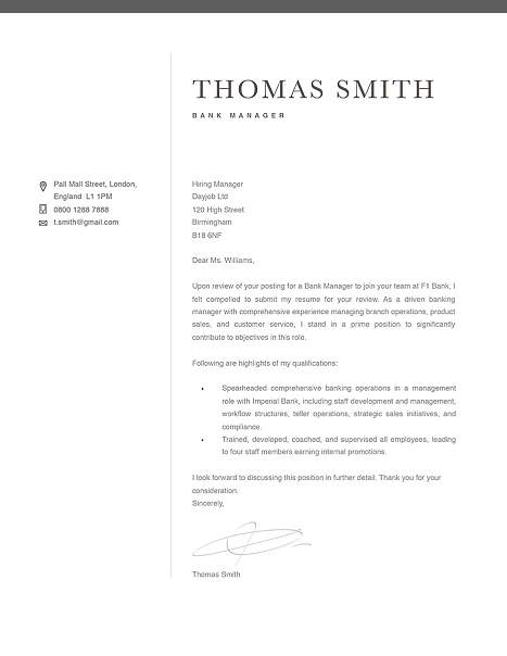 Classic Cover Letter Template 120290