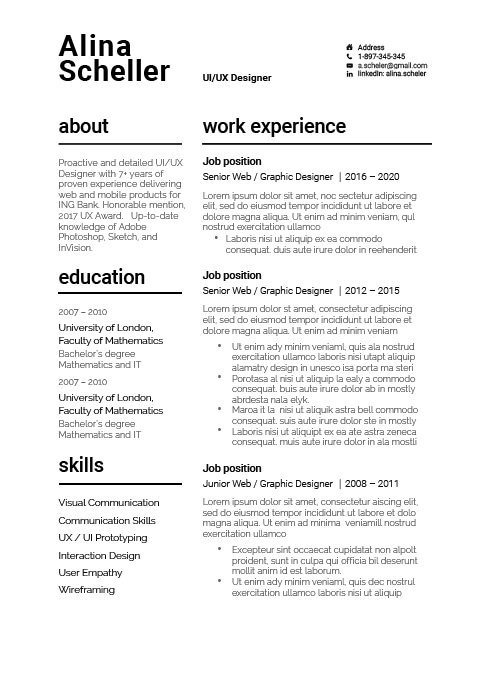 Classic Resume Template Word
