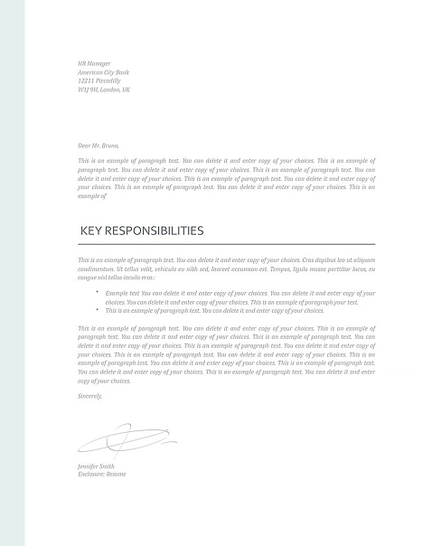 Cover Letter 110980