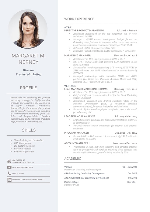 Director product marketing resume example