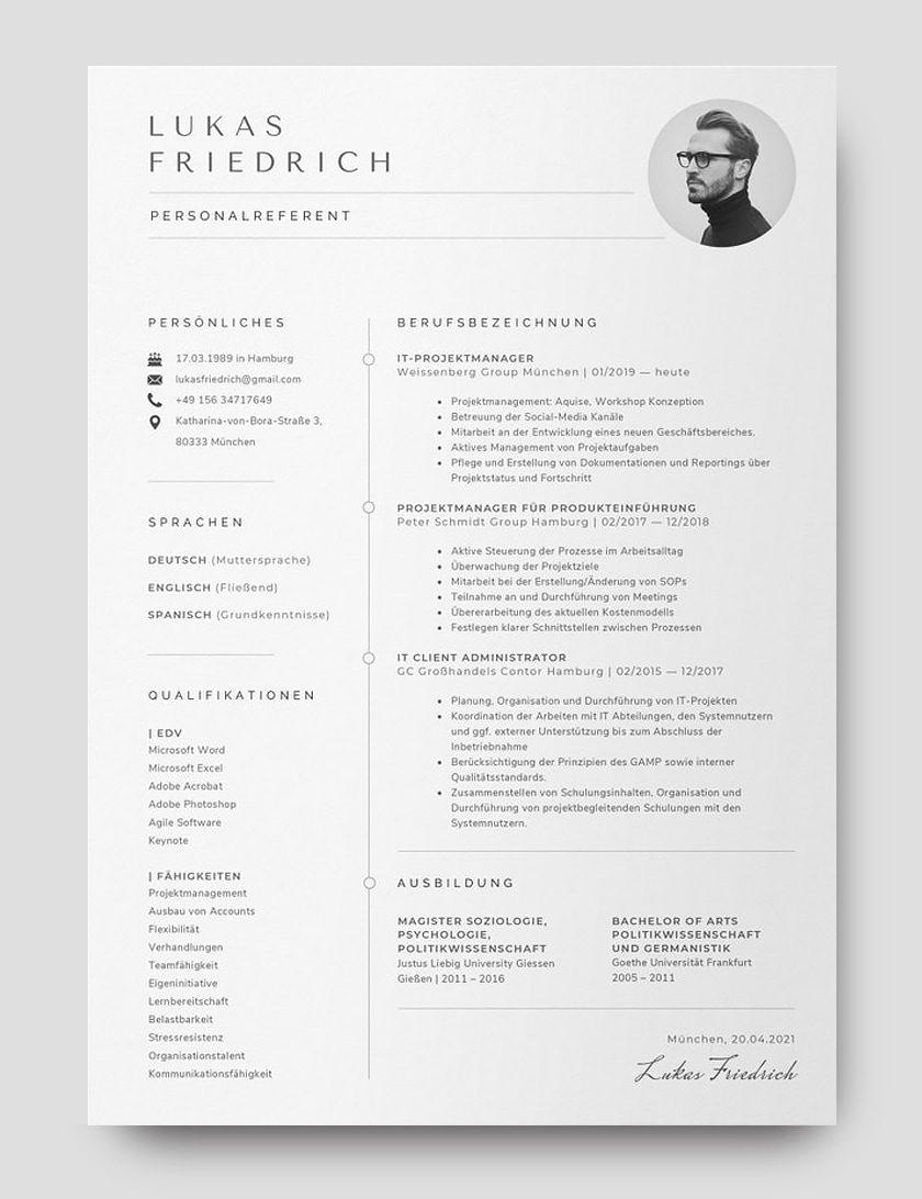 Resume Template Professional Referent